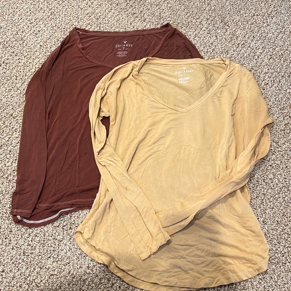 Two American eagle long sleeves